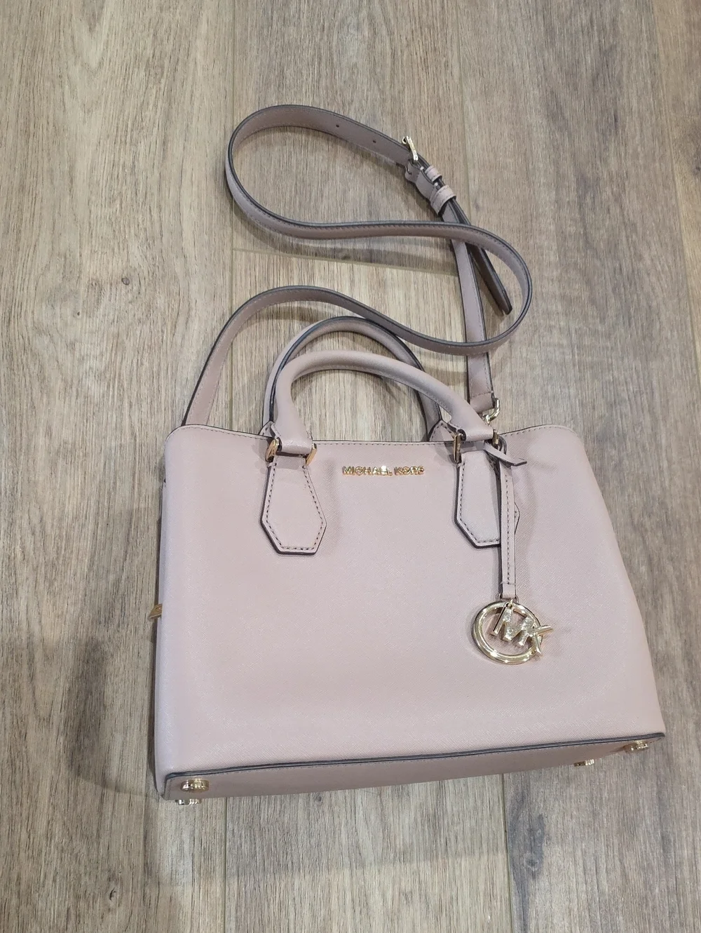 Michael Kors Camille Small Leather Satchel In Soft Pink/ Blush